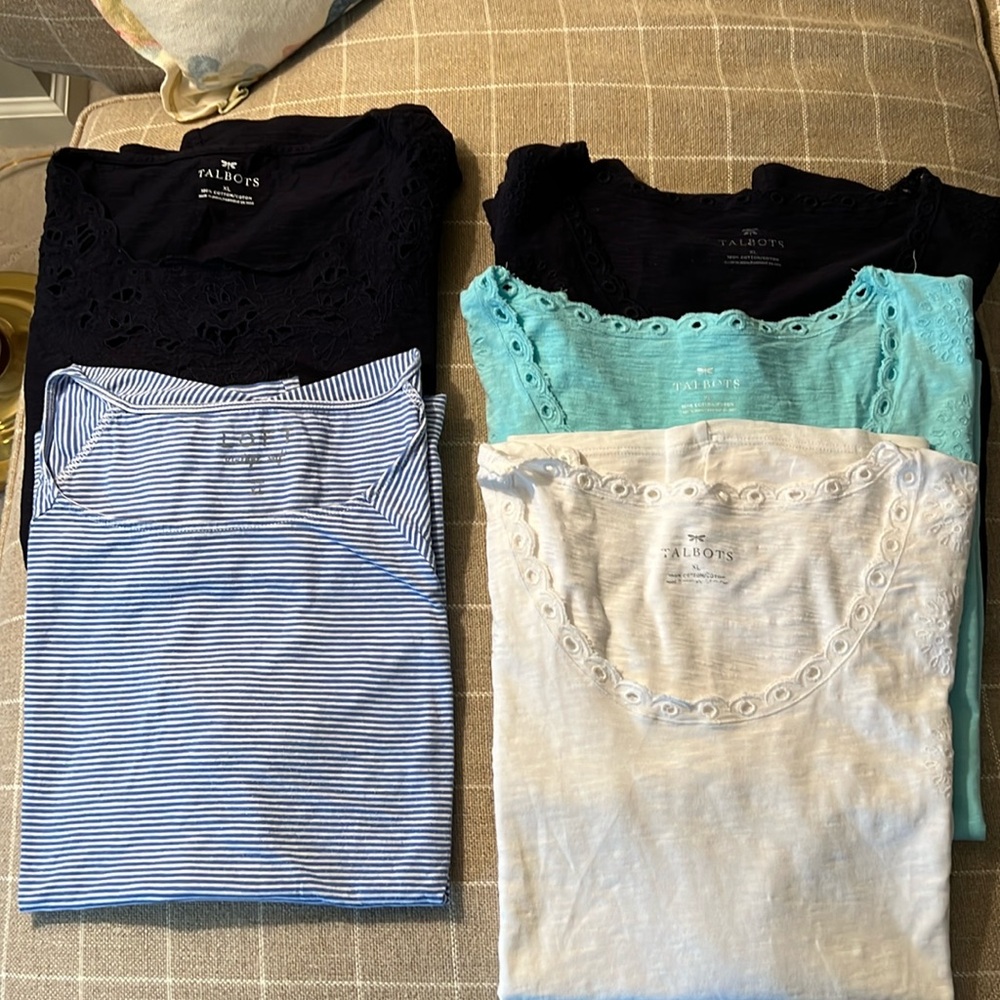 5 for price of 1 - XL t-shirts (4 Talbots/1 Loft) short sleeve & sleeveless mix